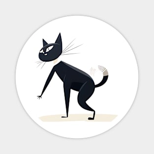 Funny Dancing Black Cat Magnet